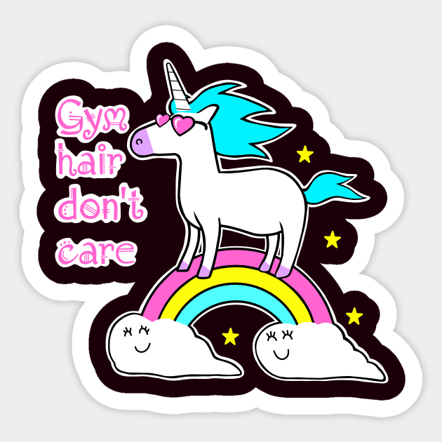 Gym hair don't care Sticker by TimAddisonArt